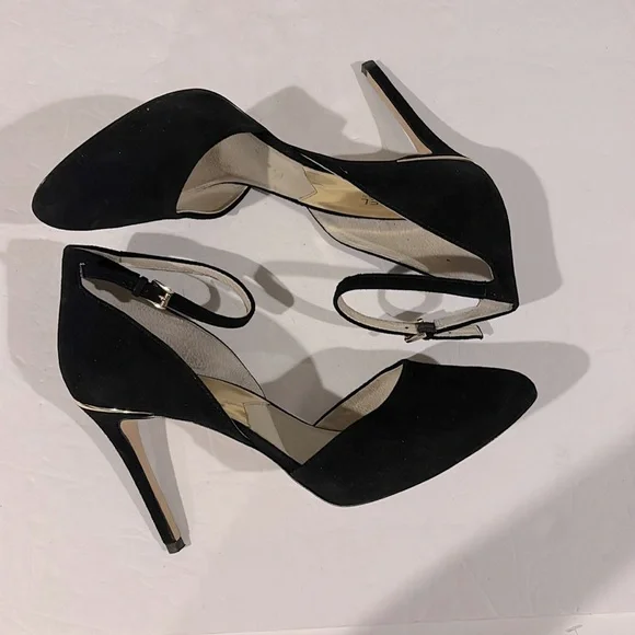 Michael Michael Kors Black Suede Georgia Ankle Strap Almond-Toe Pump - Size 9.5 - Picture 5 of 10